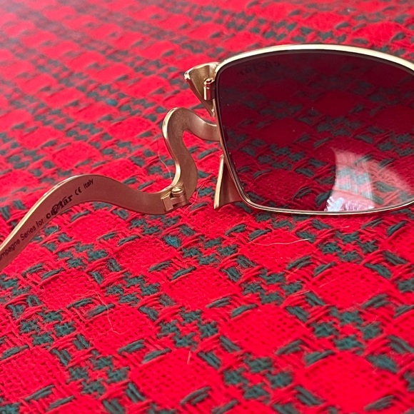 Caviar Champagne Series 6127 Gold Bow Women's Sunglasses - Picture 10 of 12